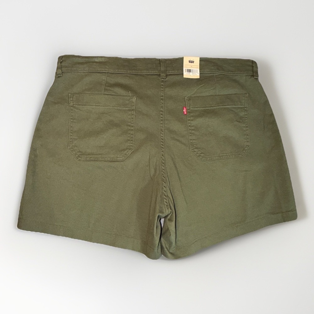 Levi's Utility Shorts Womens Size 34 Waist 38" Mid Rise Olive Green NWT - Picture 4 of 7